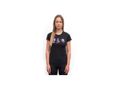 Sensor MERINO AIR BLOOM women&#39;s T-shirt, black