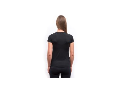 Sensor MERINO AIR BLOOM női póló, fekete