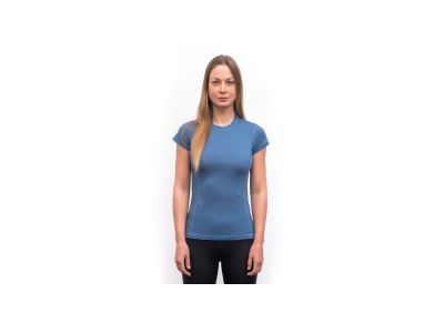 T-shirt damski Sensor MERINO AIR w kolorze niebieskim riviera