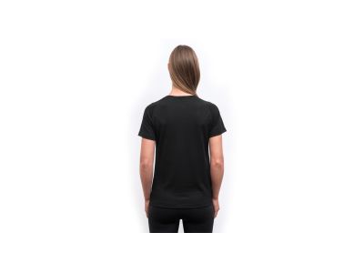 Sensor MERINO BLEND STONE női póló, fekete