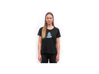 T-shirt damski Sensor MERINO BLEND STONE w kolorze czarnym