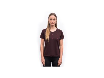 Sensor MERINO BLEND TYPO women&#39;s T-shirt, port red