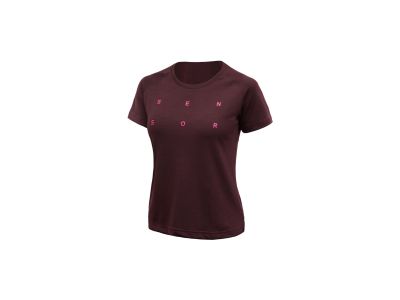 Sensor MERINO BLEND TYPO women&amp;#39;s T-shirt, port red