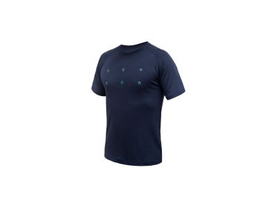 Koszulka Sensor MERINO BLEND TYPO ciemnoniebieski