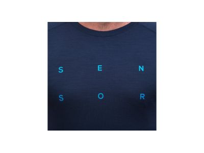 Sensor MERINO BLEND TYPO Hemd, tiefblau