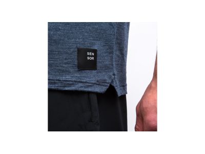 Sensor MERINO LITE Shirt, blau meliert