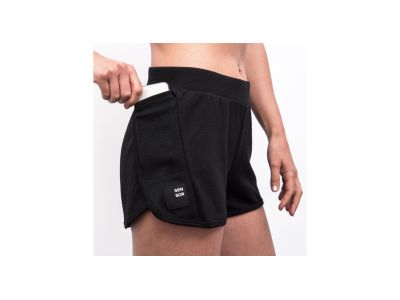 Pantaloni scurți de damă pentru călătorii Sensor MERINO UPPER, negri