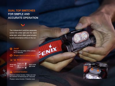 Fenix ​​​​HM65R-T V2.0 wiederaufladbare Stirnlampe, dunkelviolett