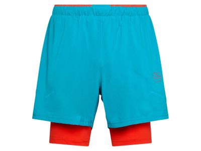 Pantaloni scurți La Sportiva Trail Bite, albastru tropical/roșii cherry