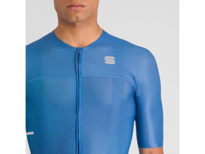 Koszulka rowerowa sportowa LEKKA, niebieski dżins