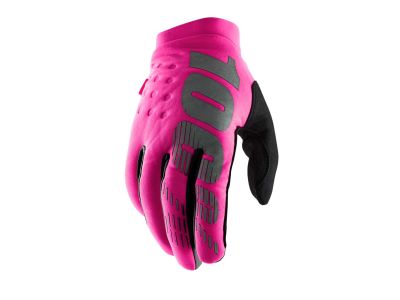 Mănuși de damă 100% BRISKER, roz neon/negru