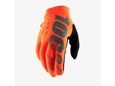 100% &amp;quot;BRISKER&amp;quot; children&amp;#39;s gloves, Fluo Orange/Black