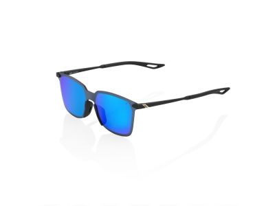 100% LEGERE Kwadratowe okulary, Soft Tact czarno-niebieskie