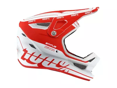 100% STATUS helmet, topenga red/white