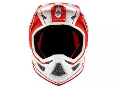 100% STATUS helmet, topenga red/white