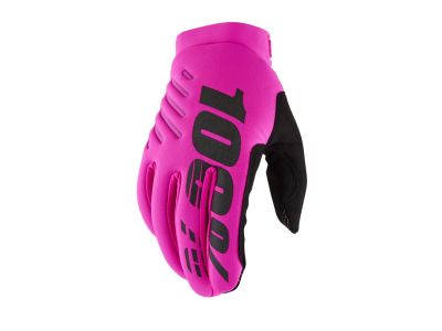 100% BRISKER gloves, neon pink