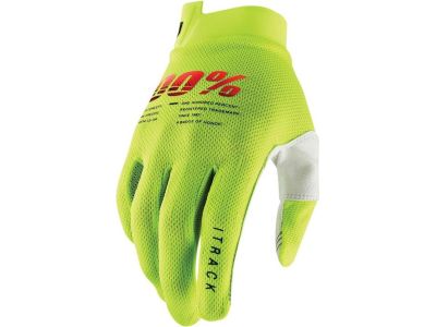 100% ITRACK gloves, Fluo Yellow