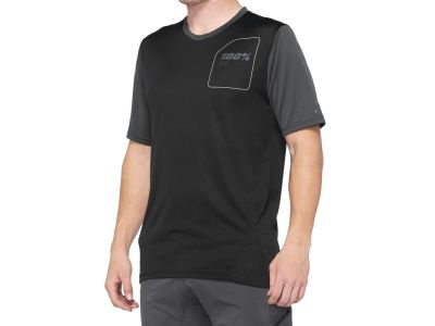 100% koszulka rowerowa RIDECAMP, czarna/węglowa
