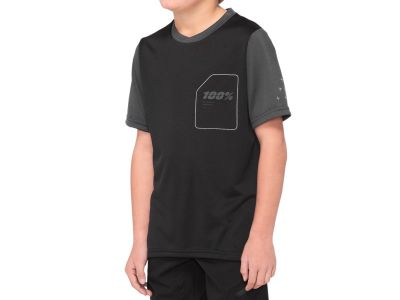 Tricou pentru copii 100% RIDECAMP, Negru/Carbune