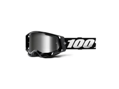 100 % RACECRAFT 2-Brille, schwarze/spiegelsilberne Gläser