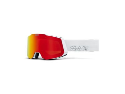 100% Okulary SNOWCRAFT HiPER, biało-czerwone