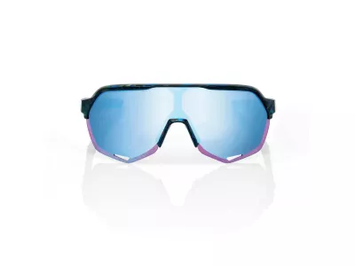 100% S2 szemüveg, fekete holografikus/hiperkék többrétegű tükörlencse