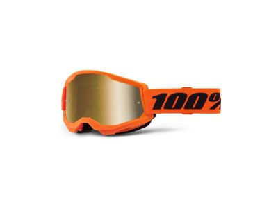 100% LOSS 2 okulary, neonowo-pomarańczowe/lustrzane złote soczewki