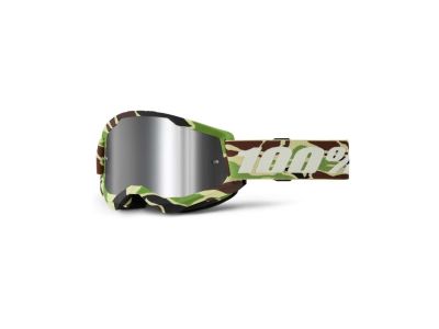 100% STRATA 2 okuliare, War Camo/Mirror Silver Lens
