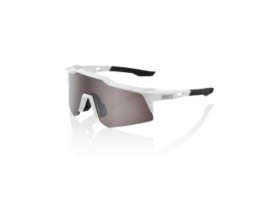 Okulary 100% SPEEDCRAFT XS, matowe białe/srebrne lustrzane soczewki HiPER