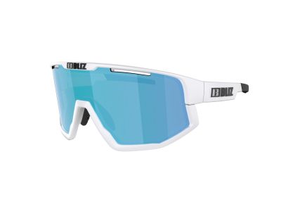 Bliz Fusion Small glasses, Matt White/Brown w Blue Multi