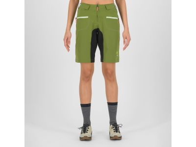 Pantaloni scurți de damă Karpos Ballistic Evo, verde cedru/negru