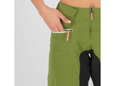 Pantaloni scurți de damă Karpos Ballistic Evo, verde cedru/negru