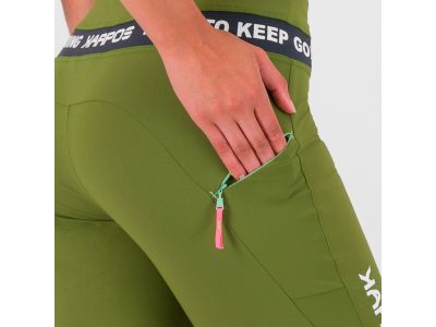 Pantaloni de dama Karpos Easyfrizz 3/4, verde cedru/albastru ombre