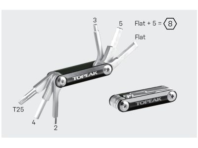 Topeak BB HIDE 'N TOOL multikľúč, 7 funkcií