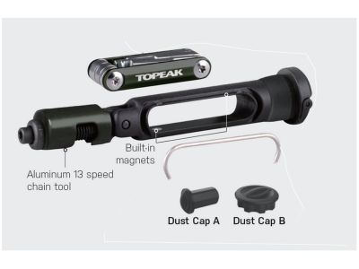 Topeak BB HIDE &#39;N TOOL többgombos, 7 funkció