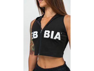 NEBBIA MUSCLE MOMMY women&#39;s crop top without sleeves, black
