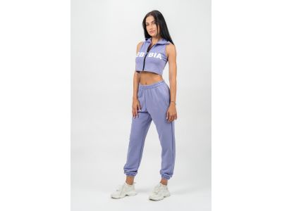 Crop top dama frontalăa maneci NEBBIA MUSCLE MOMMY, mov pal