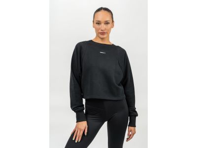 NEBBIA GYM SPIRIT Damen-Crop-Sweatshirt, schwarz