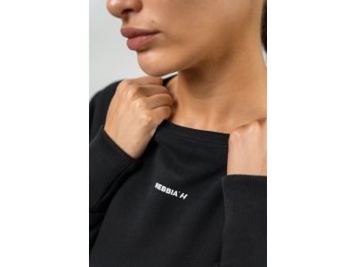 NEBBIA GYM SPIRIT Damen-Crop-Sweatshirt, schwarz