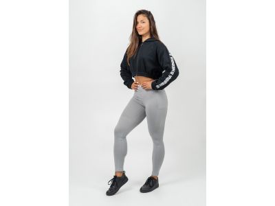 NEBBIA Crop ICONIC Damen-Sweatshirt, schwarz