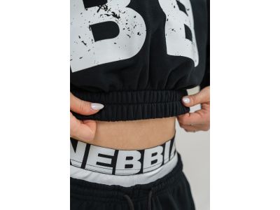 NEBBIA MUSCLE MOMMY women&#39;s crop top sweatshirt, black