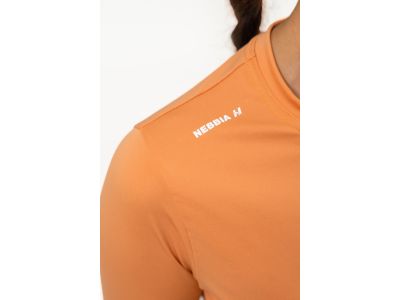 NEBBIA ELEVATED Damen-Crop-Top mit langen Ärmeln, Orange