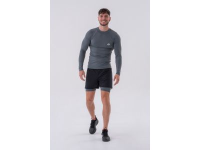 NEBBIA Active functional T-shirt with long sleeves, gray