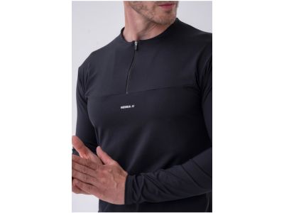 NEBBIA Layer Up Funktions-T-Shirt mit langen Ärmeln, schwarz