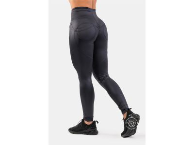 NEBBIA Glossy Look Bubble Butt women&#39;s leggings, volcanic black