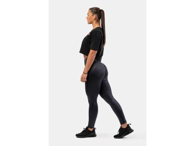 NEBBIA Glossy Look Bubble Butt women&#39;s leggings, volcanic black