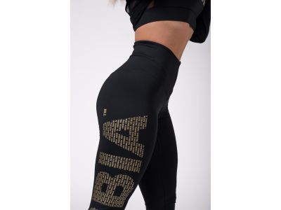 NEBBIA Gold print women&#39;s leggings, black
