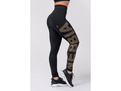 NEBBIA Arany mintás női leggings, fekete