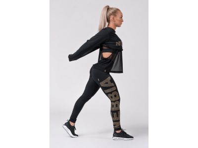 NEBBIA Arany mintás női leggings, fekete