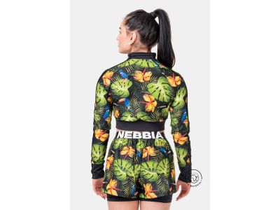 NEBBIA Hochenergetische Damen-Crop-Jacke, Dschungelgrün